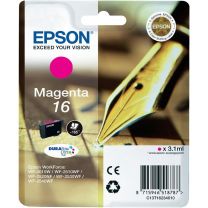Epson Cartuccia Magenta 16, serie WorkForce: WF-2010W/2510wf/2520NF/2530WF/2540WF/2630WF/2650DWF/2660DWF