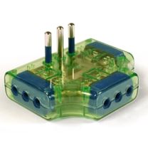 Garanti 82252-E adattatore per presa di corrente Tipo L (IT) Verde, Trasparente
