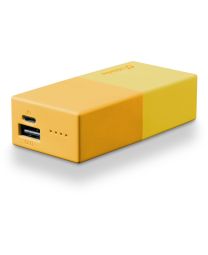 Cellularline Powerbank #Stylecolor 5000 - Universale Caricabatterie portatile USB super colorato Giallo