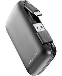 Cellularline FreePower Cable 5000 - USB Type-C Caricabatterie portatile con cavi integrati Nero