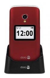 Doro 2424 Easy Phone Clamshell Telefono Cellulare, 0.008 GB, Rosso/Bianco
