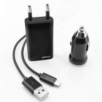 Phonix Kit 3 in 1 Auto/Rete/Usb con connettore Micro USB
