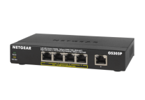 NETGEAR Switch PoE+ 5 porte Unmanaged GS305P, Switch Ethernet Gigabit con 4 PoE+ a 63 W, montaggio desktop o parete