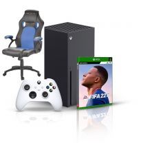 MIcrosoft Xbox Series X Console + Sedia Gaming Xjoi Blue + Fifa 22 - KIt speciale Bytecno