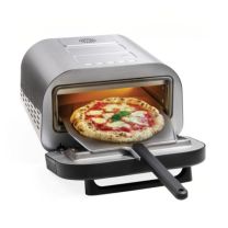 
Macom - Forno per Pizza Professionale Just Kitchen 400° C 1700 W - Nero e Acciaio

