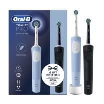 Oral-B - Vitality Pro Duo Adulto Spazzolino rotante-oscillante Nero, Blu, Bianco